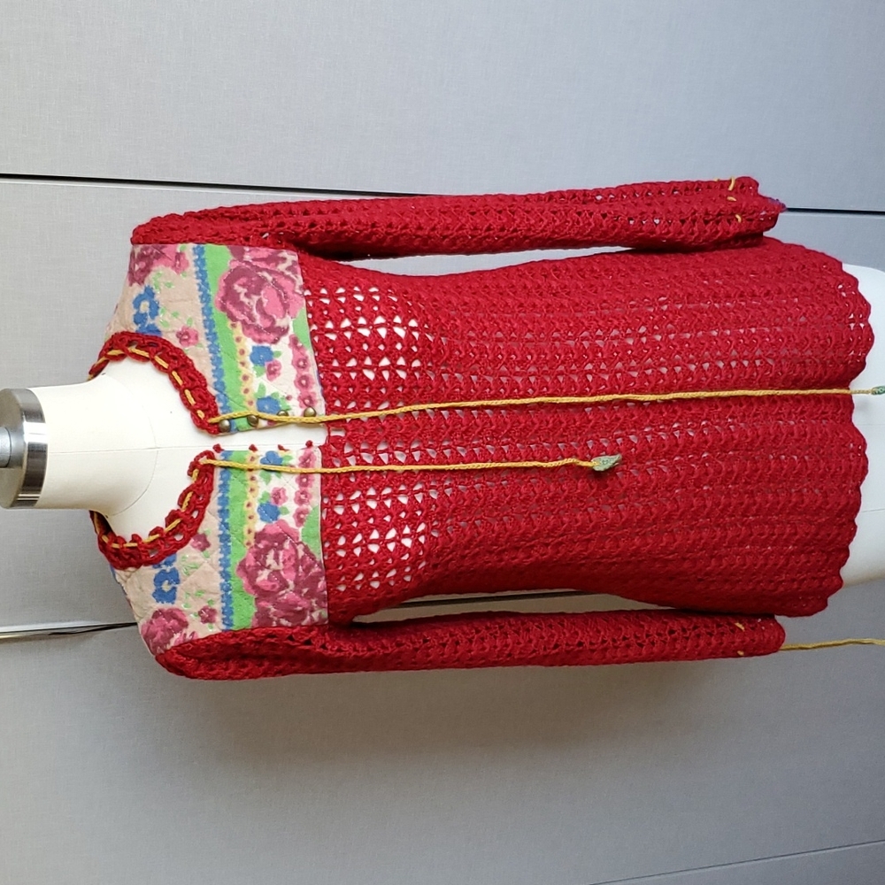Free People GUC Quilt & Crochet Sweater